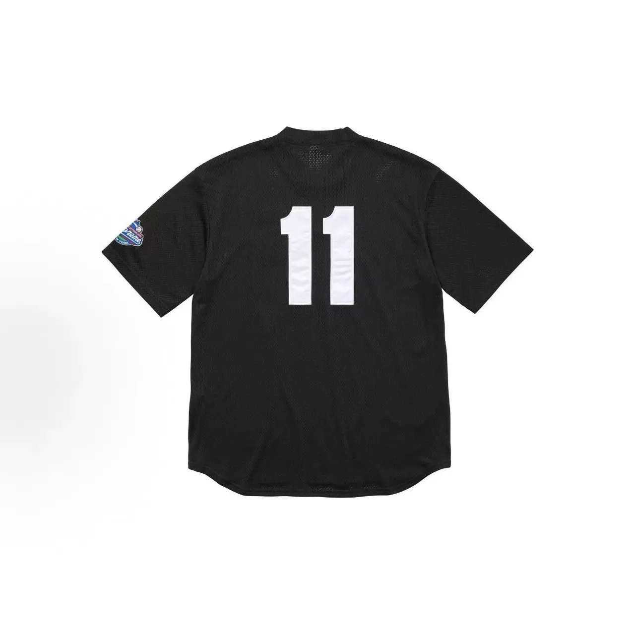 Supreme Beisebol Preto Branco Malha Placket Henley Jersey 2