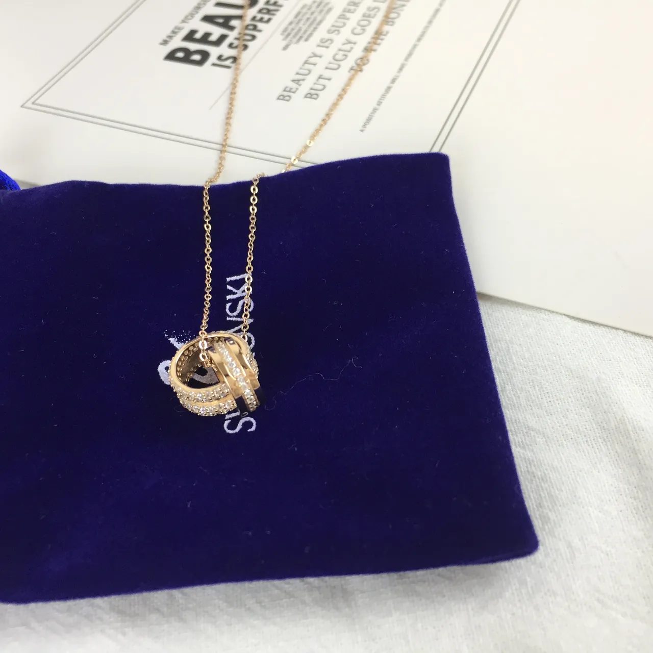Swarovski Interlocking Ring Pavé Crystal Necklace 3