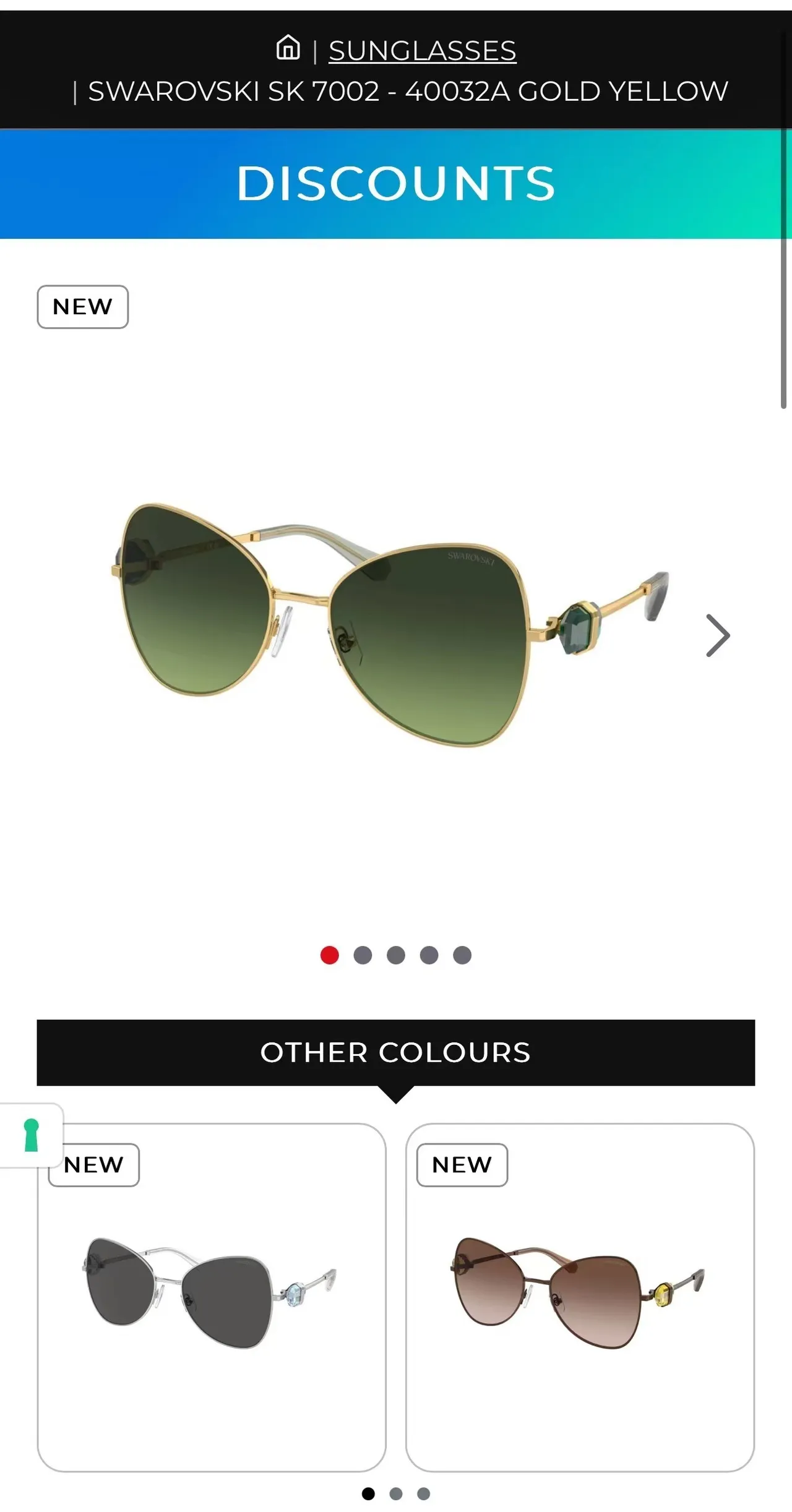 Swarovski Gafas de Sol Plata Gris Ojo de Gato Aviador Marco Híbrido de Metal 4