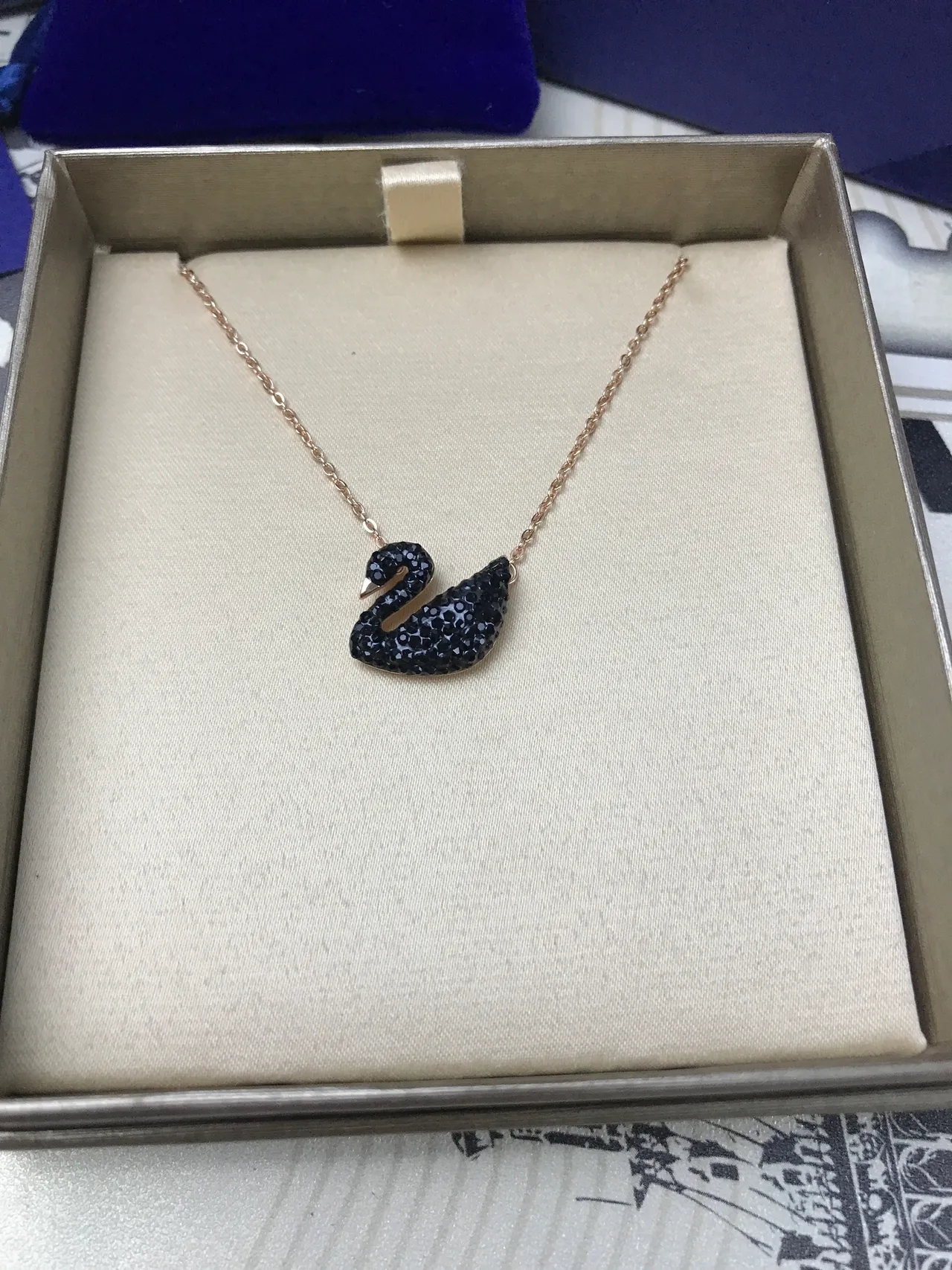Swarovski Cisne Colgante de Cristal Negro 9