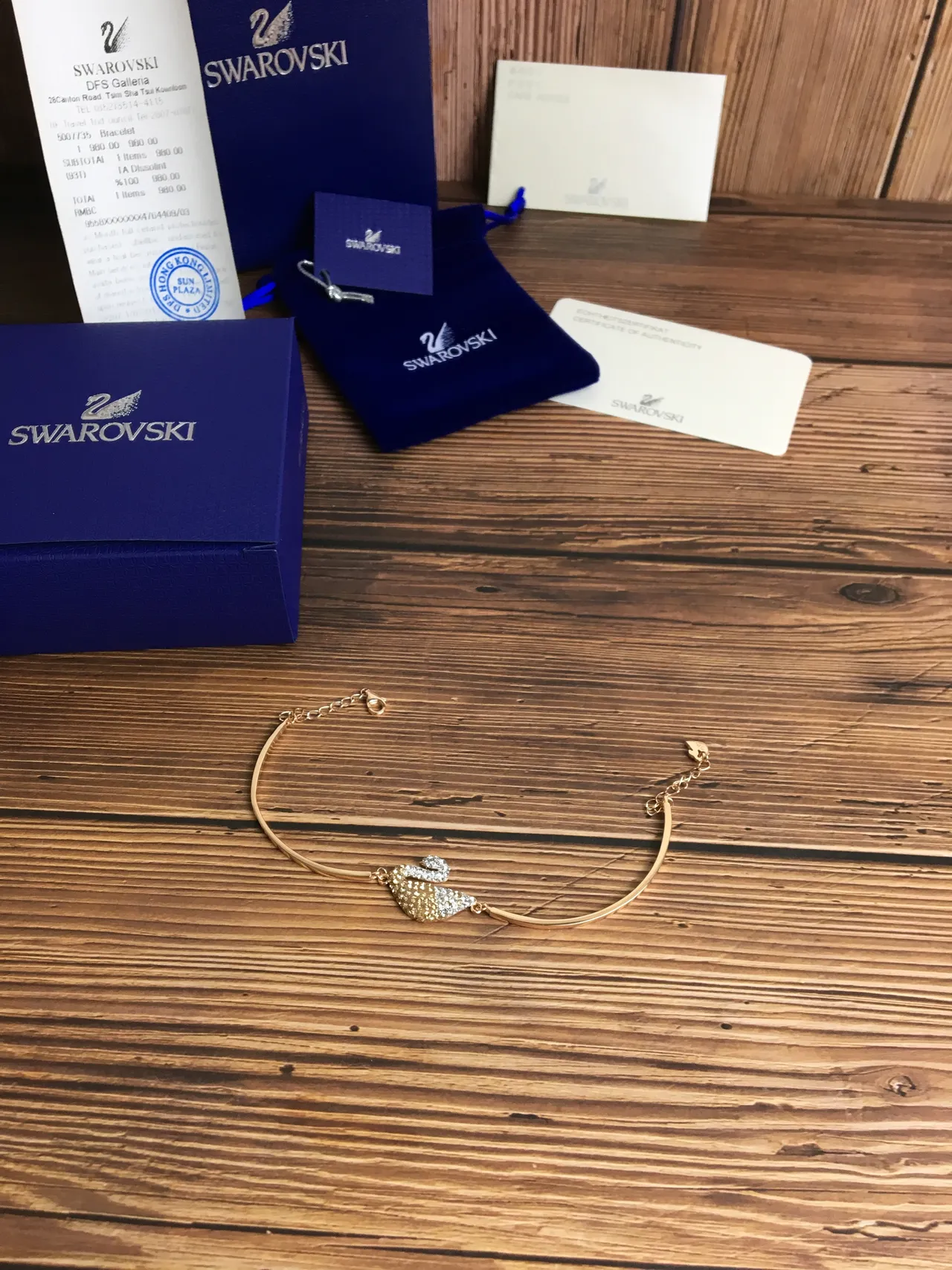 Swarovski مجموعة البجعة المتدرج الكريستال سوار البجعة 6