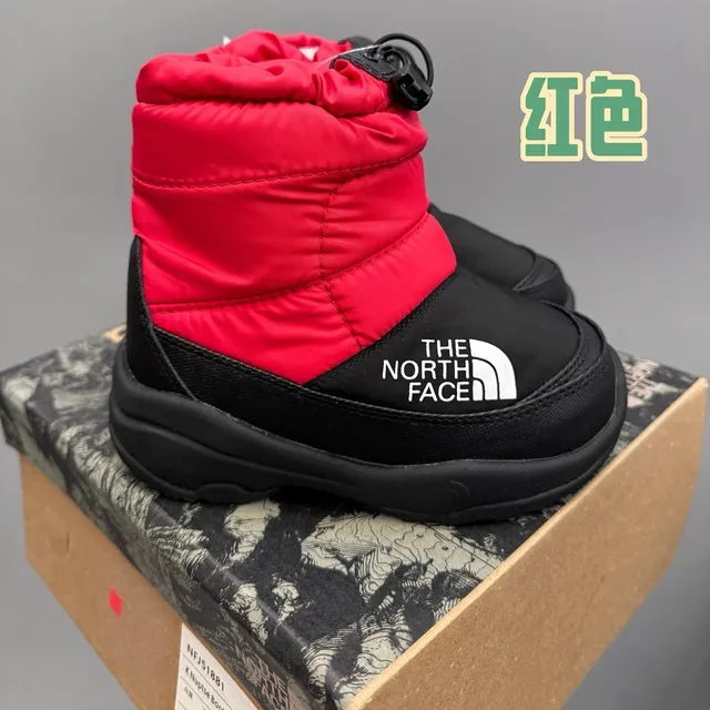 The North Face সবুজ কালো পাফি নিরোধক ড্রস্ট্রিং কাফ তুষার বুট 5