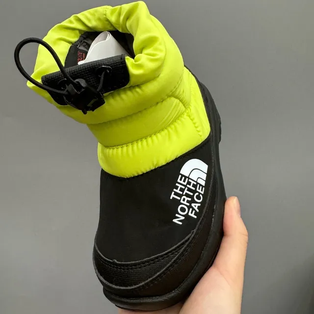 The North Face সবুজ কালো পাফি নিরোধক ড্রস্ট্রিং কাফ তুষার বুট 24