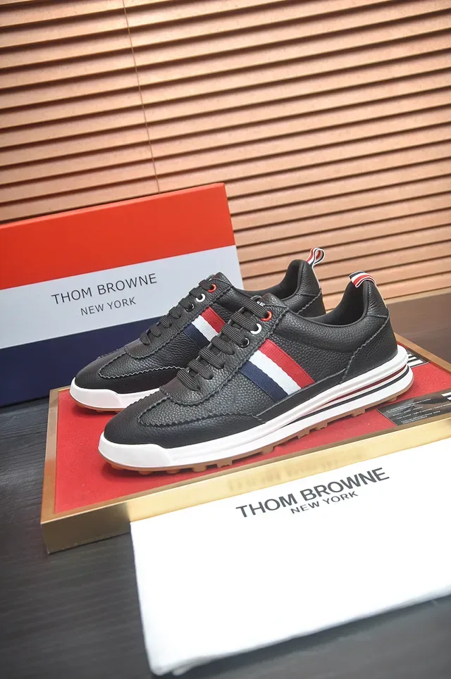 Thom Browne Classic Stripe Sneaker Black Red White Blue Lifestyle Sneakers 4