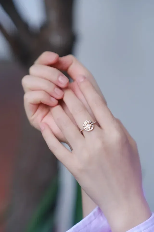 Tiffany & Co. फ्लोरल पावे डायमंड गोल्ड-टोन रिंग 3