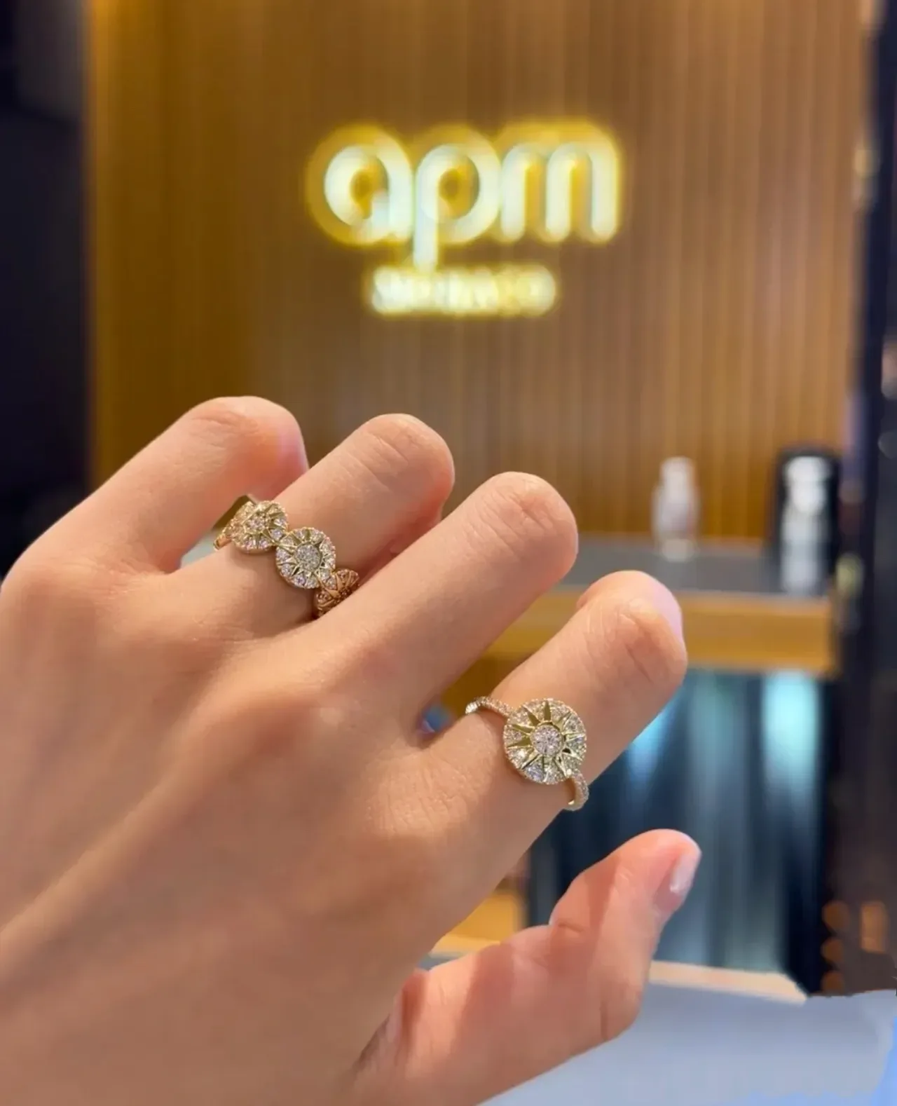 Tiffany & Co. फ्लोरल पावे डायमंड गोल्ड-टोन रिंग 5