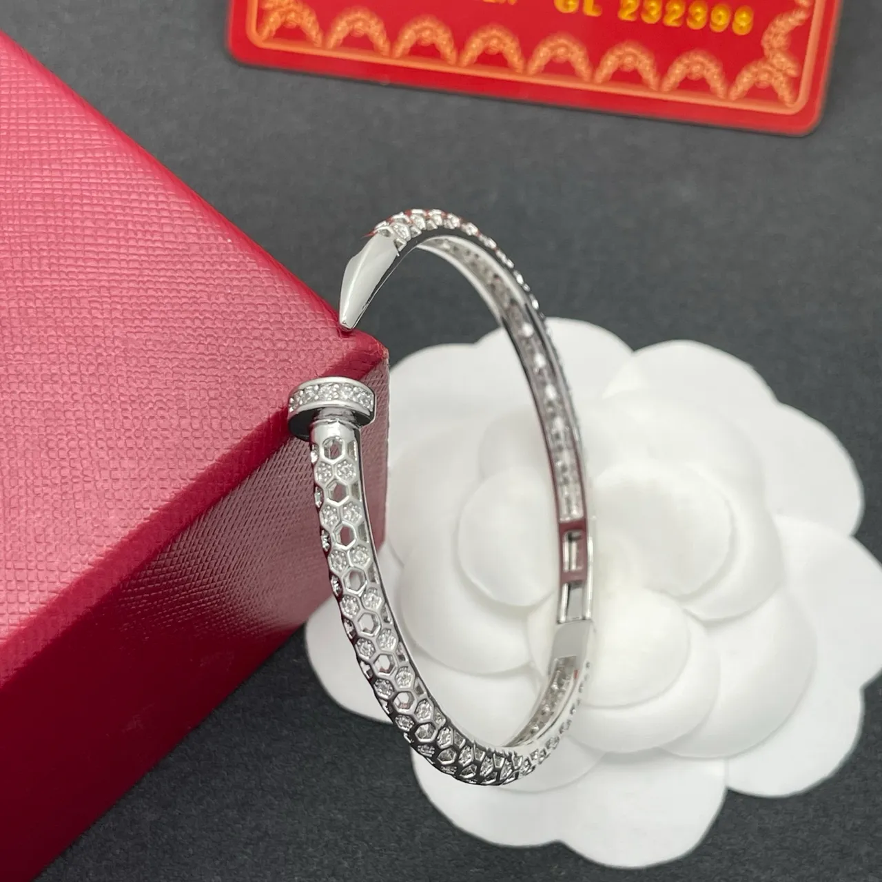 Tiffany & Co. Juste un Clou 六边形镶嵌 银色 开放手镯 4