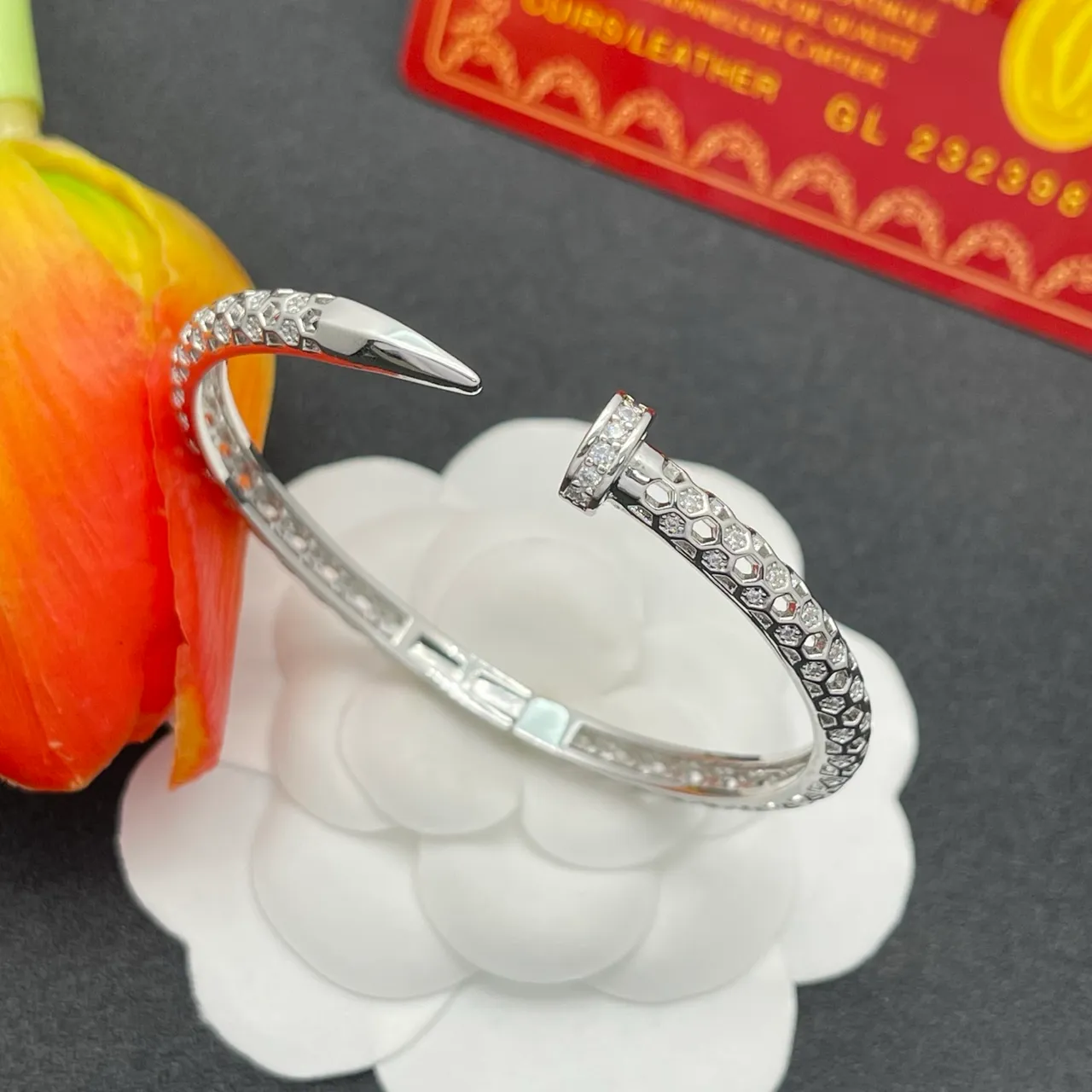 Tiffany & Co. Juste un Clou 六边形镶嵌 银色 开放手镯 5