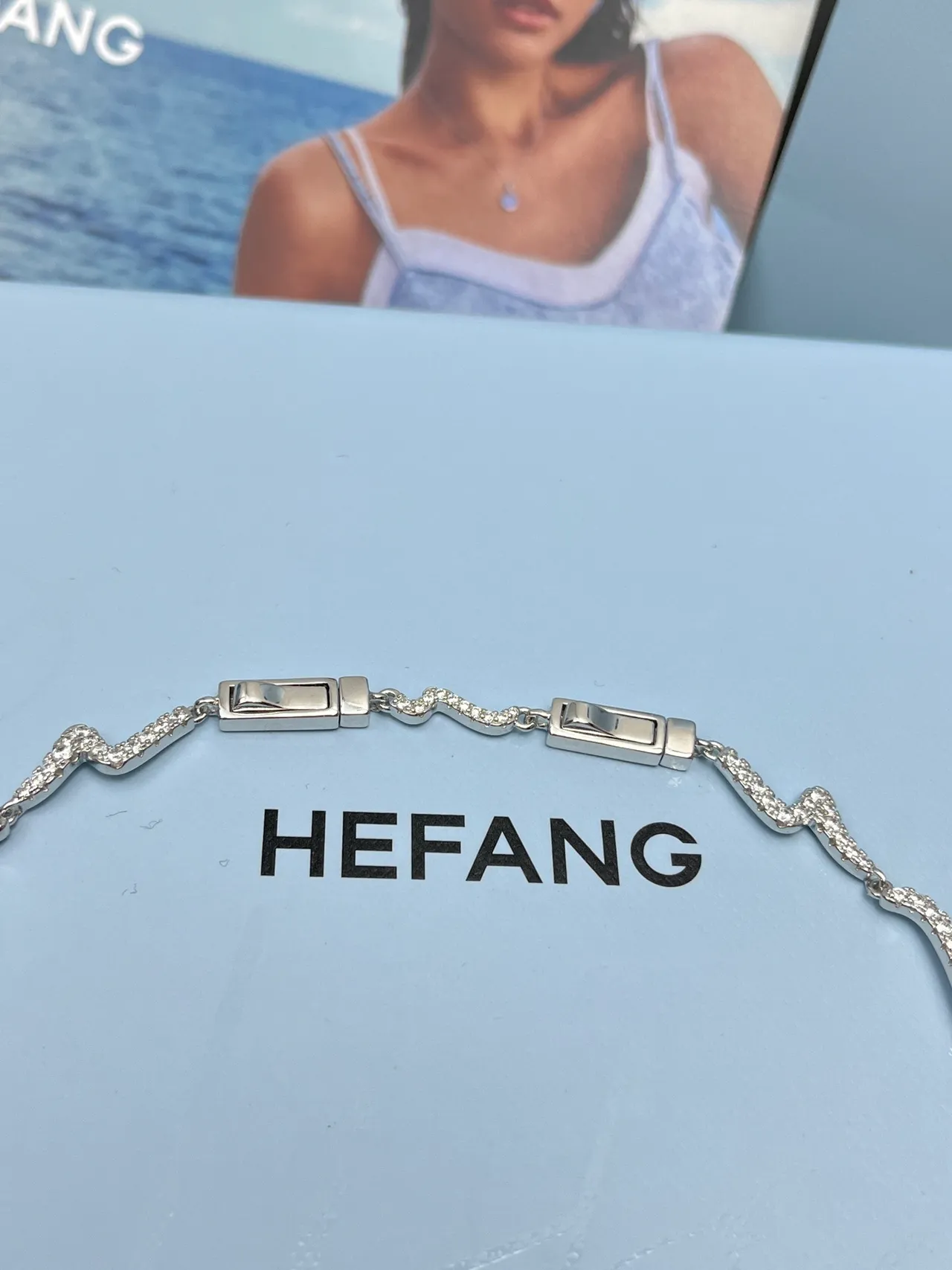 Tiffany & Co. Silver White Pavé-Set Undulating Ribbon Motif Necklace 5