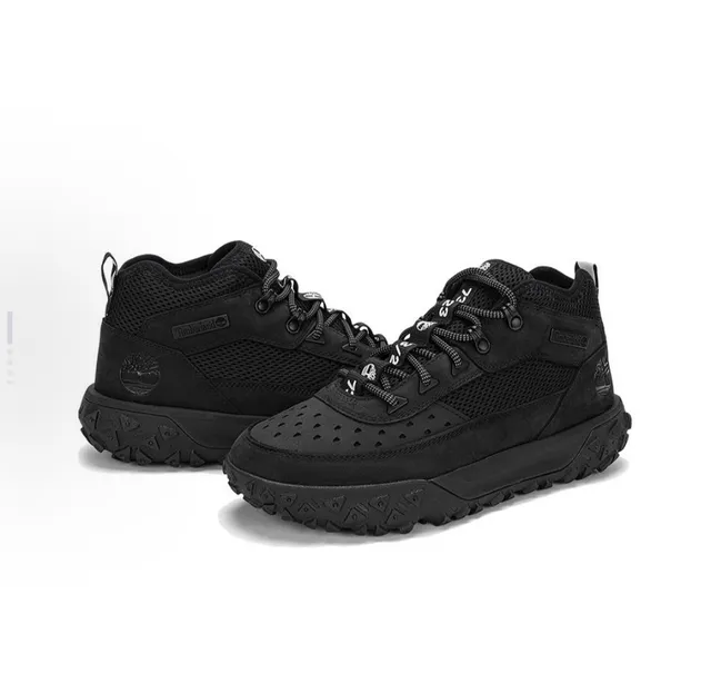 Timberland Bottes de randonnée noires mi-hauteur hybrides de malla-suede 2