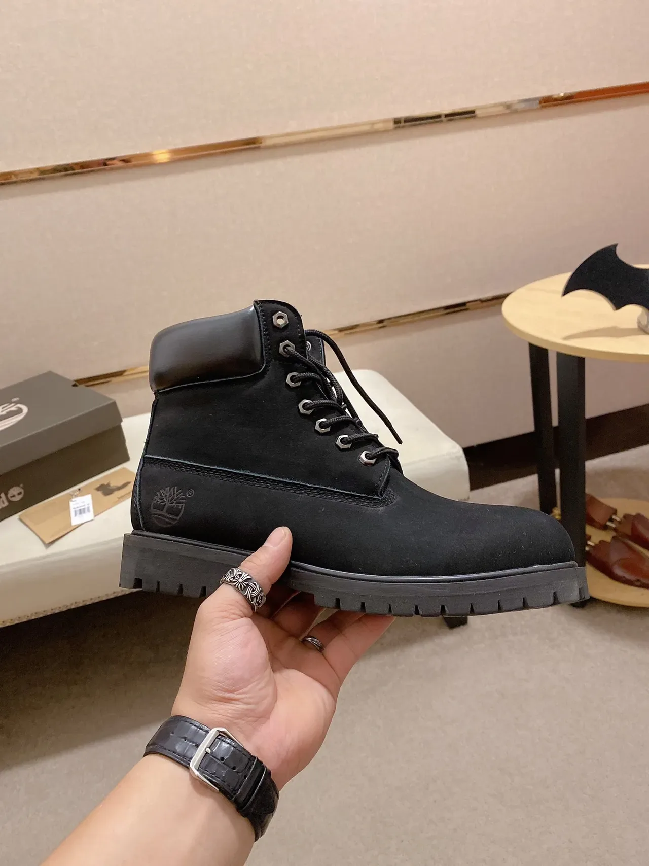 Timberland Premium 6-Inch Black Nubuck Work Boot 5