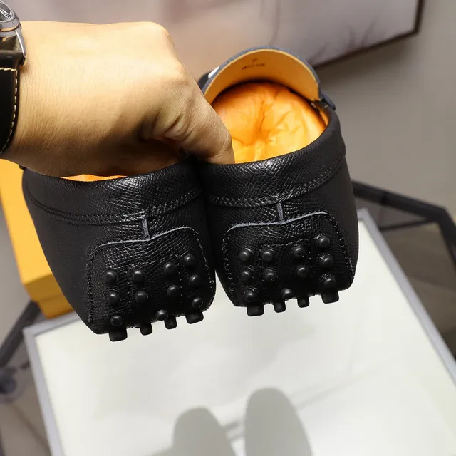 Tod's Gommino 乐福鞋 黑色白色纹理皮革 H-Bar Metal Buckle 乐福鞋 3