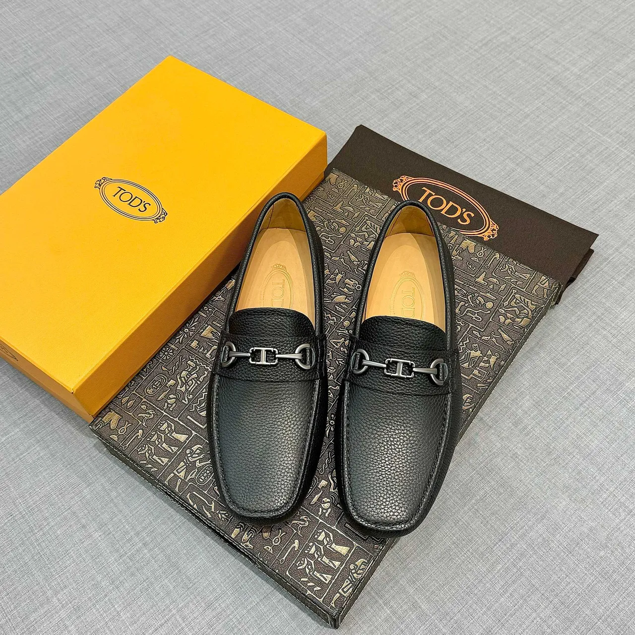 Tod's Horsebit Loafer Black Pebbled Leather Loafers 6
