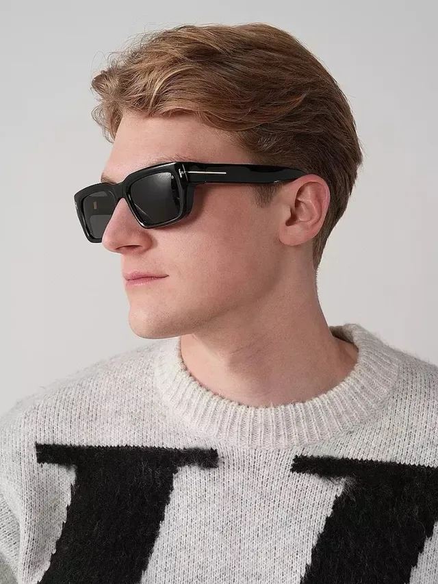Tom Ford ICON Rectangular Matte Black Sunglasses 5