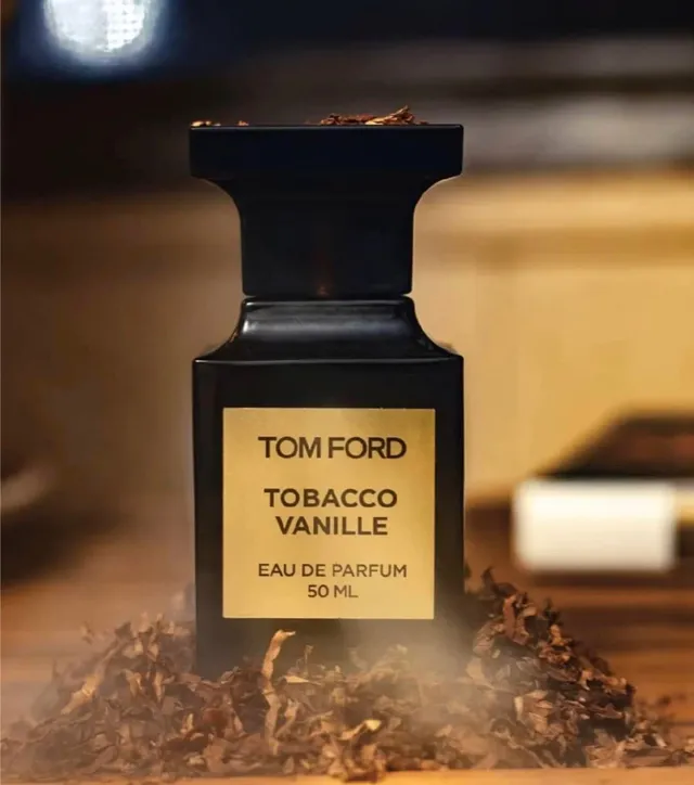 Tom Ford Tobacco Vanille Preto Dourado Brilhante Vidro Placa Etiqueta Perfume 7