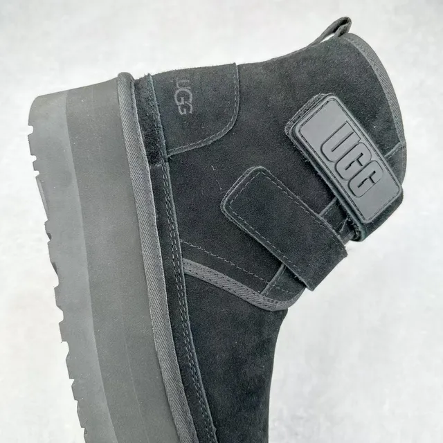 UGG काला प्लेटफॉर्म सोल वेल्क्रो स्ट्रैप क्लोज़र स्नो बूट्स 6
