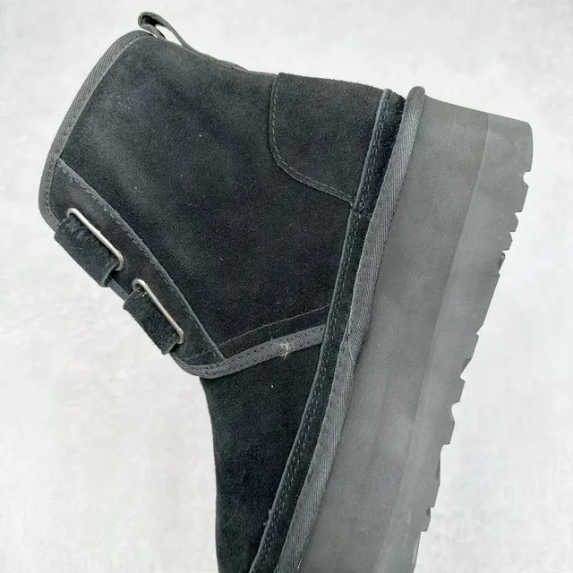 UGG काला प्लेटफॉर्म सोल वेल्क्रो स्ट्रैप क्लोज़र स्नो बूट्स 7