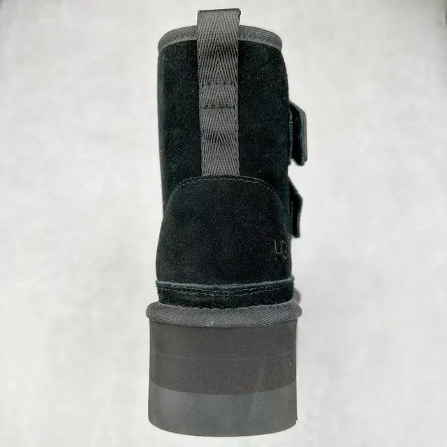 UGG काला प्लेटफॉर्म सोल वेल्क्रो स्ट्रैप क्लोज़र स्नो बूट्स 8