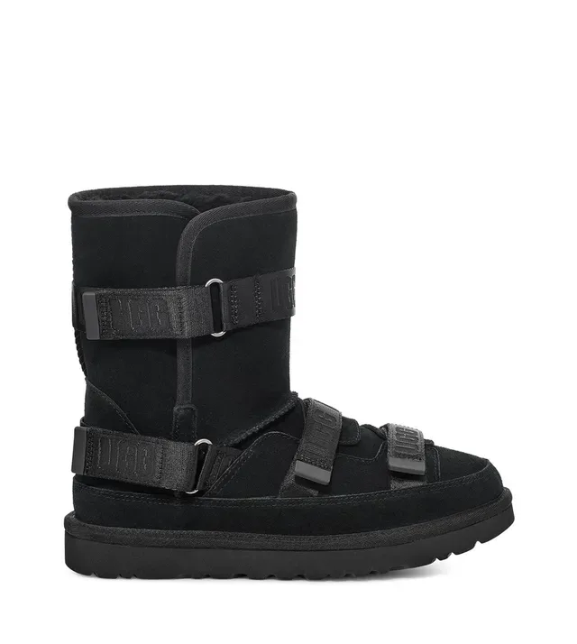 UGG কালো স্ট্র্যাপড সুয়েড স্নো বুট 2