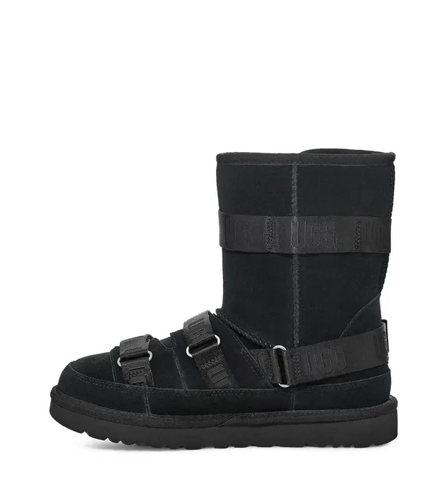 UGG কালো স্ট্র্যাপড সুয়েড স্নো বুট 3