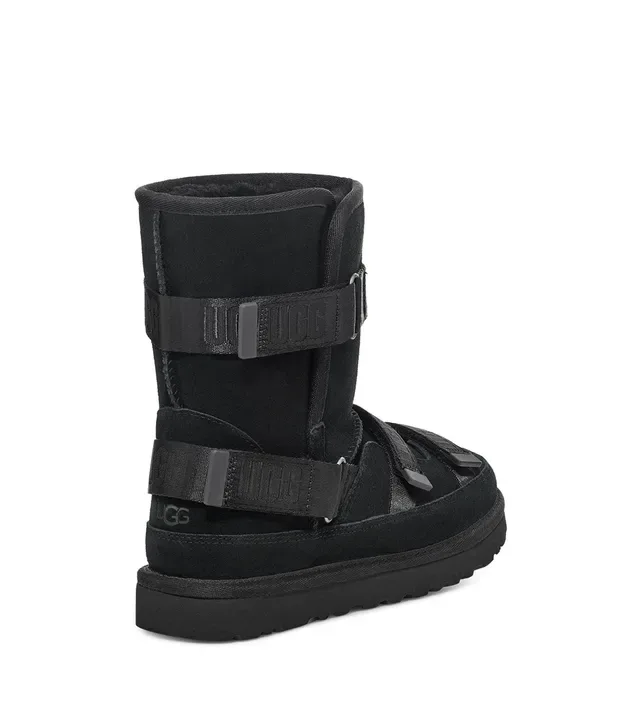 UGG কালো স্ট্র্যাপড সুয়েড স্নো বুট 4