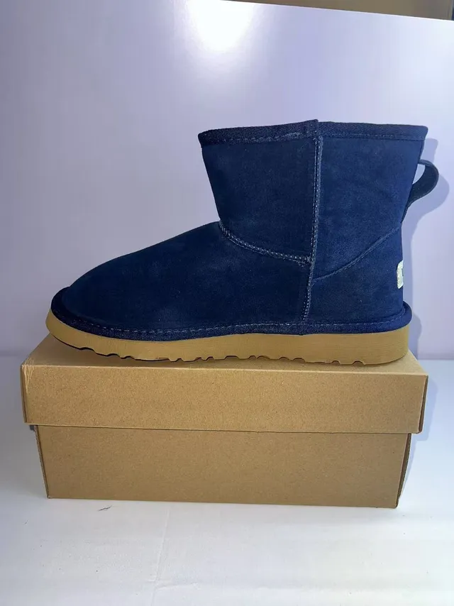 UGG Classic Mini Navy Suede Snow Boots 4