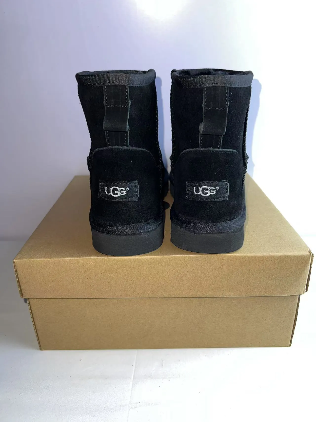 UGG Classic Short Black Suede Snow Boots 5