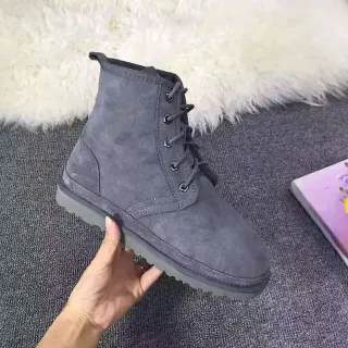 UGG ग्रे सूड ऊपरी लेस-अप फ्रंट एंकल बूट