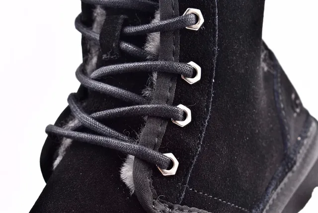 UGG Harkley Preto Camurça Cadarço Botas de Tornozelo 5