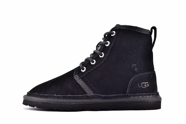 UGG Harkley Preto Camurça Cadarço Botas de Tornozelo 8