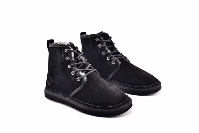 UGG Harkley Preto Camurça Cadarço Botas de Tornozelo 9
