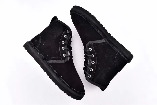 UGG Harkley Preto Camurça Cadarço Botas de Tornozelo 12
