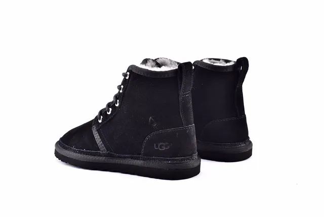 UGG Harkley Preto Camurça Cadarço Botas de Tornozelo 14