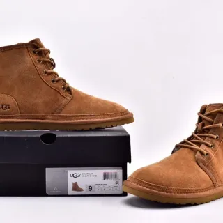 UGG हार्कले टैन सूड लेस-अप एंकल बूट्स