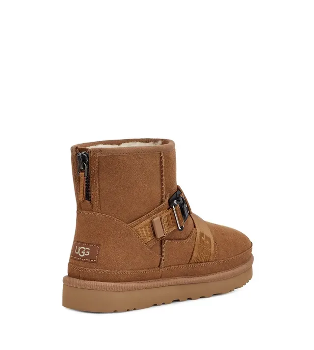 UGG स्ट्रैप डिटेल टैन सूड स्नो बूट 4