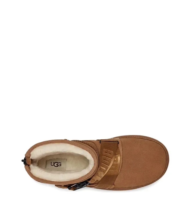 UGG स्ट्रैप डिटेल टैन सूड स्नो बूट 5