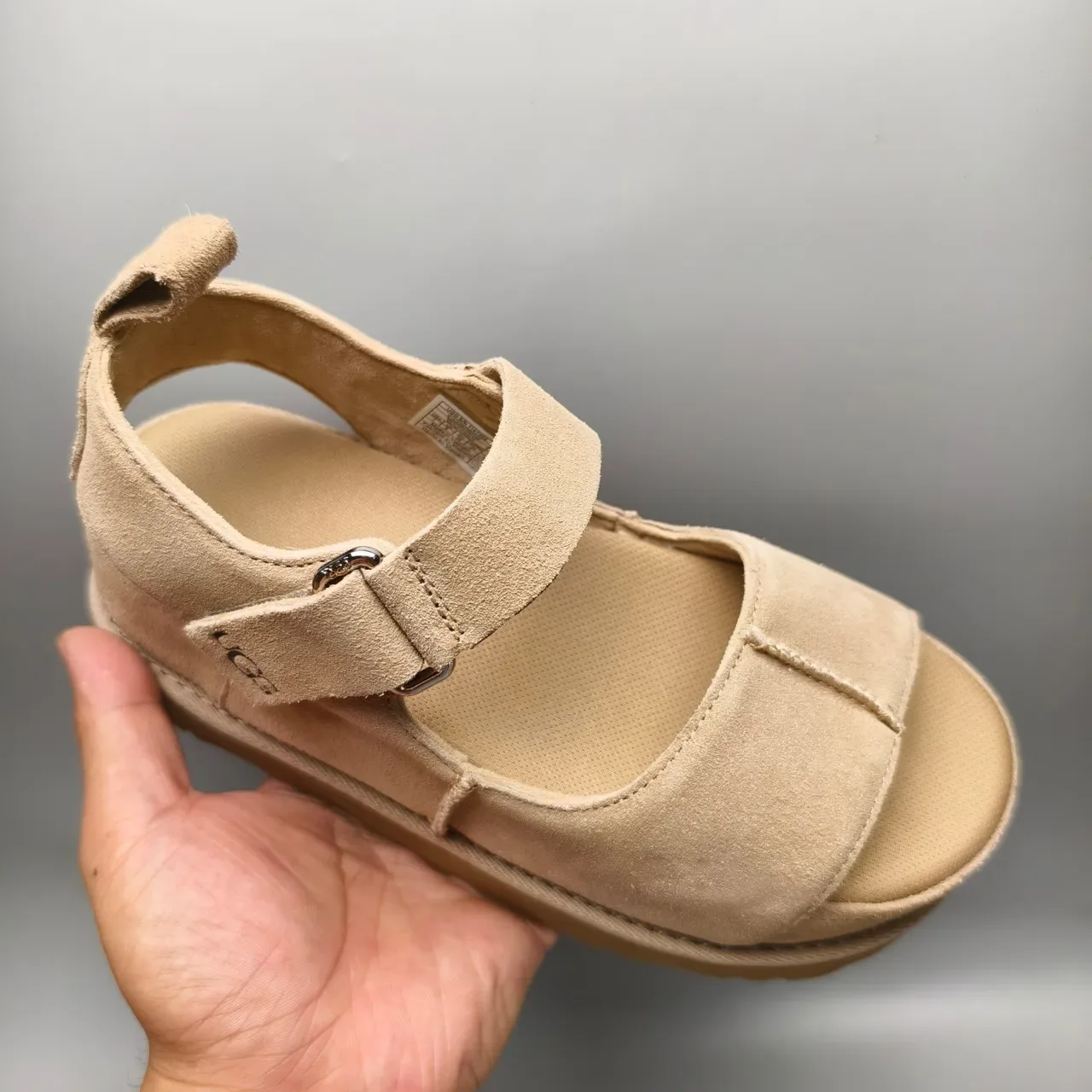 UGG Tasman Sandálias Casuais Bege Suede Plataforma 3