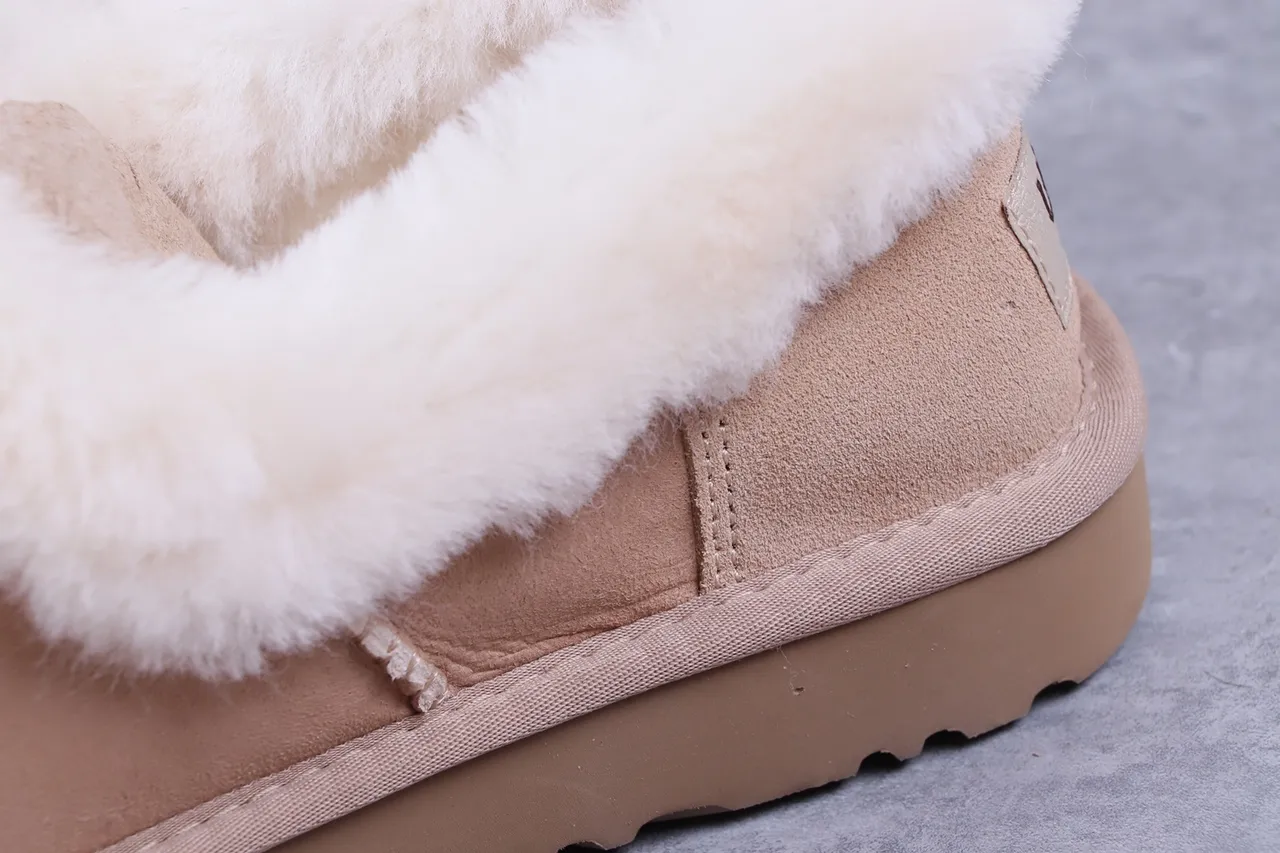 UGG Tasman Beige Suede Slip-On Snow Boots 3