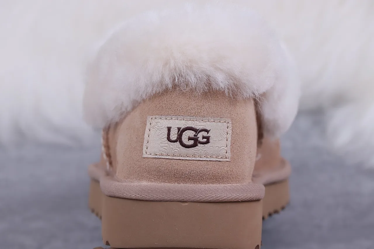 UGG Tasman Beige Suede Slip-On Snow Boots 5