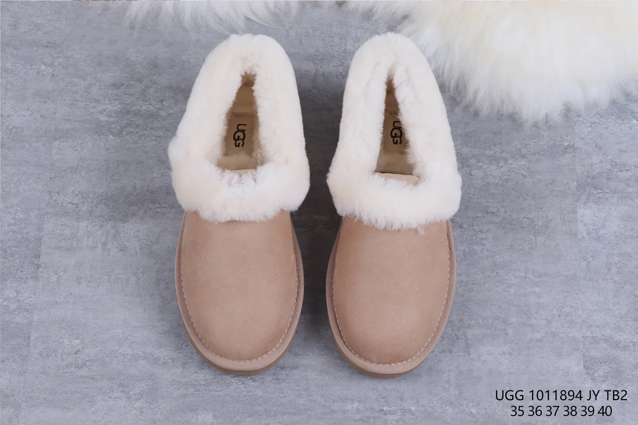 UGG Tasman Beige Suede Slip-On Snow Boots 9