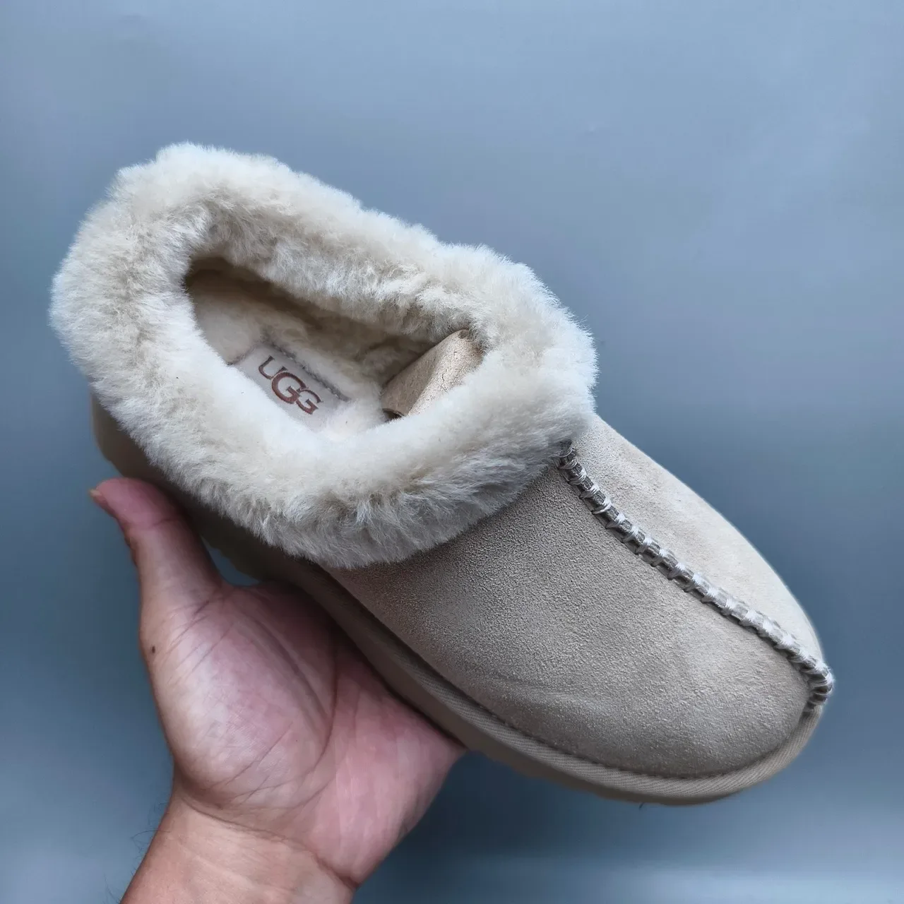 UGG Tasman Beige Blanc Chaussures Casuales Semelle Plateforme Doublées en Shearling 3