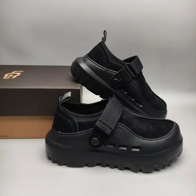 UGG टास्मन काला प्लेटफॉर्म सोल सुड अपर क्लॉग 6