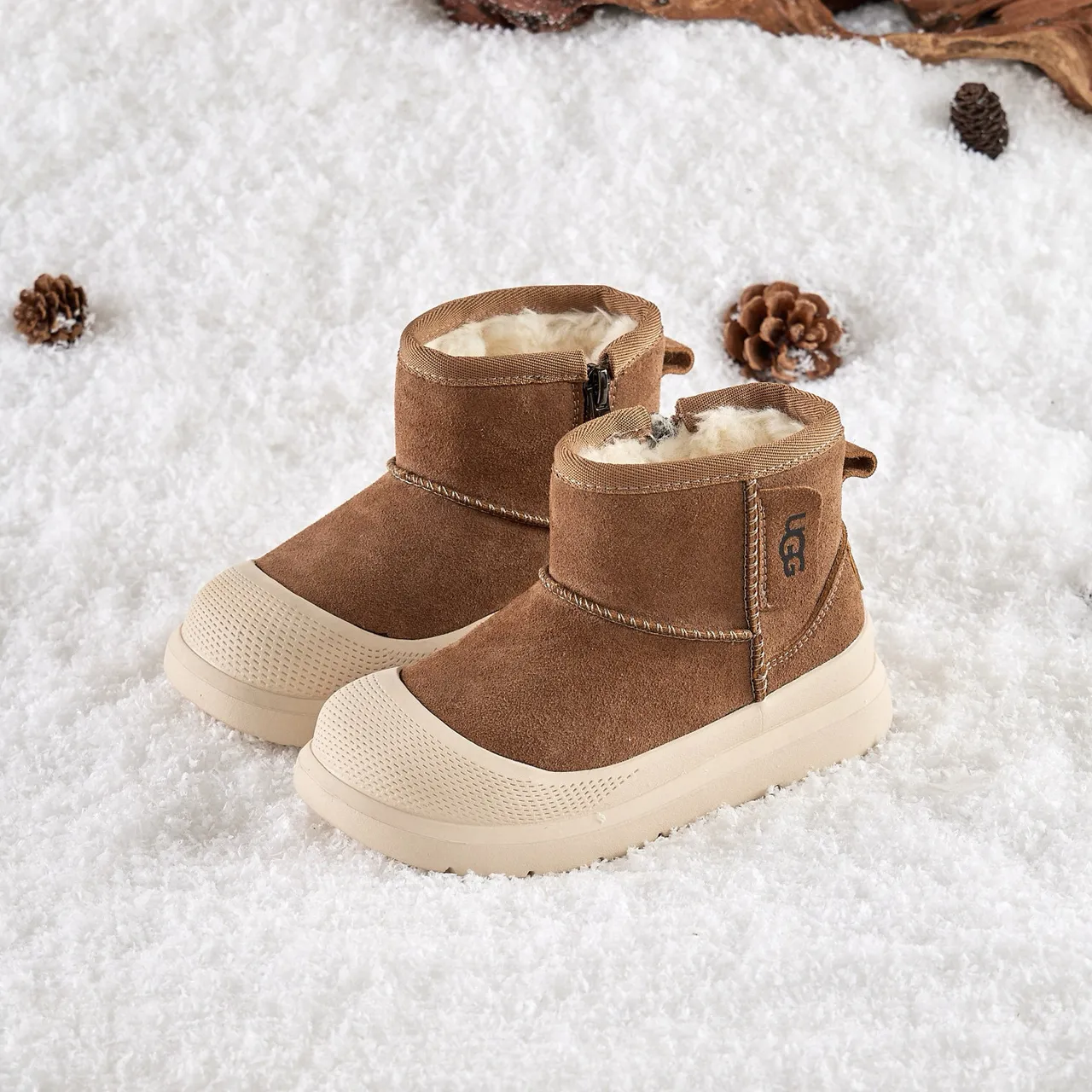 UGG Tasman Black Suede Shearling-Lined Snow Boots 5