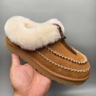 UGG Tasman Brown Beige Shearling-Lined Suede Upper Casual Shoes