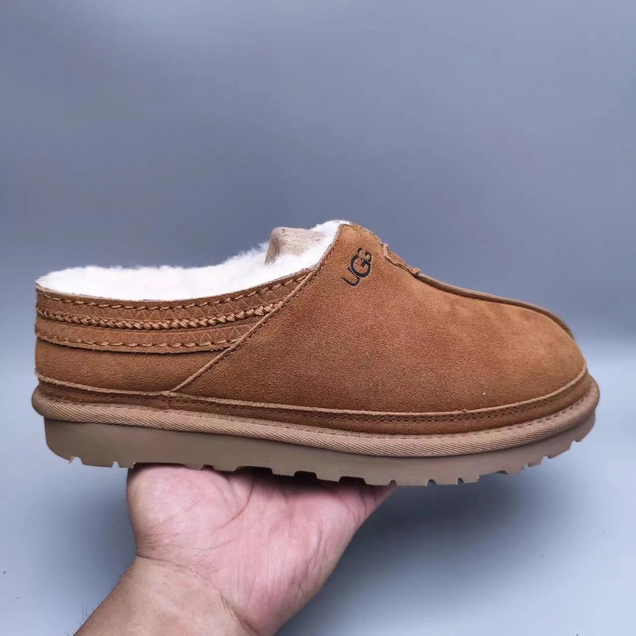 UGG Tasman Brown Beige Suede Upper Shearling-Lined Casual Shoes 5