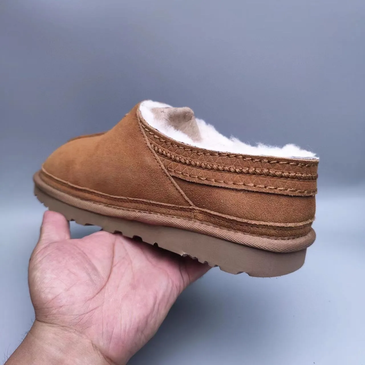 UGG Tasman Brown Beige Suede Upper Shearling-Lined Casual Shoes 7