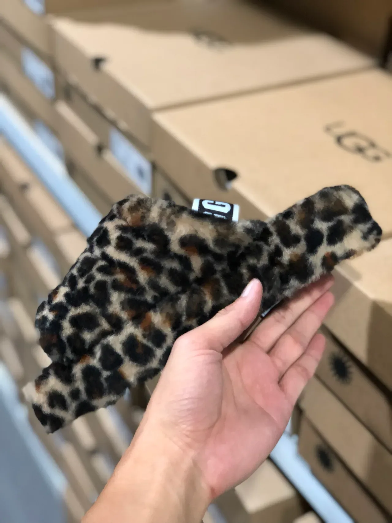 UGG Tasman Leopard-Print Fuzzy Platform Slippers 4