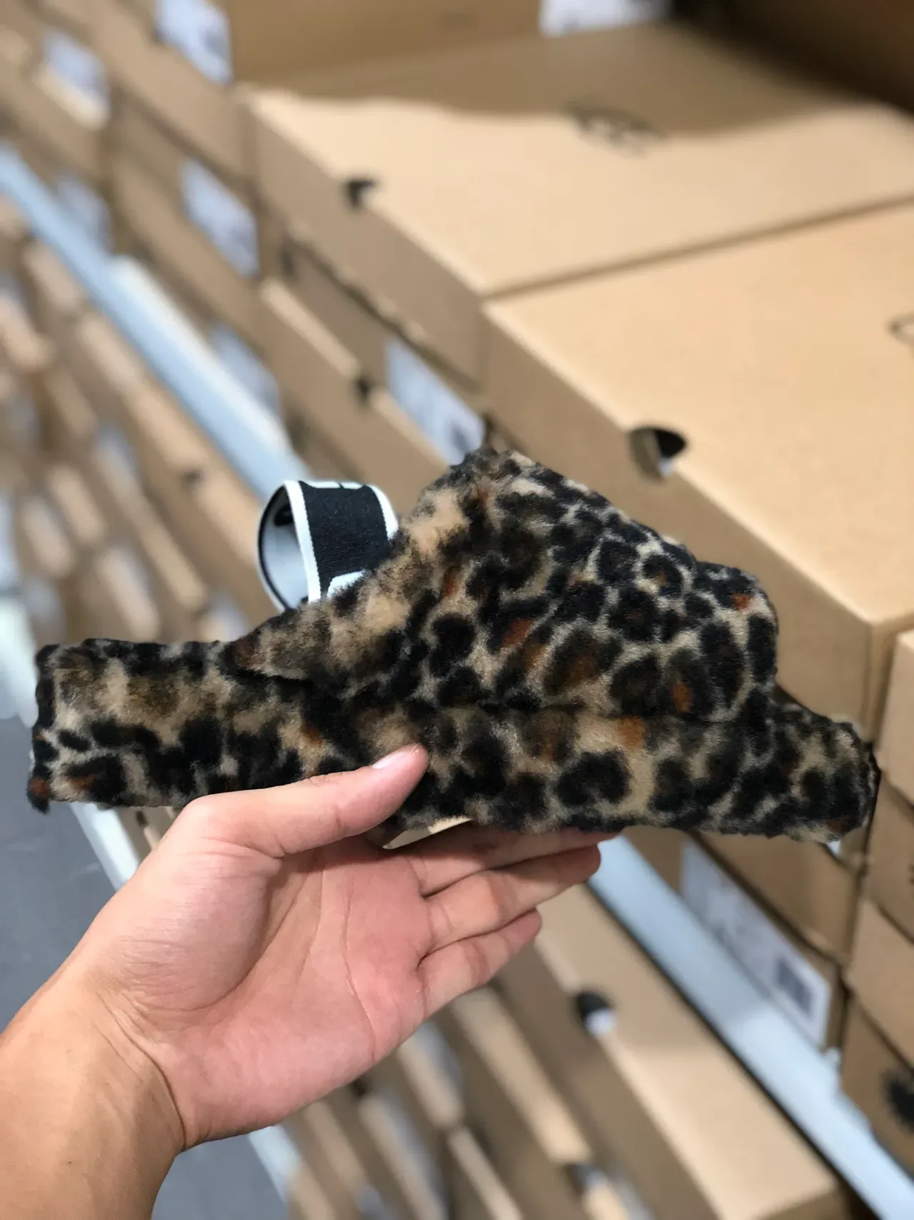 UGG Tasman Leopard-Print Fuzzy Platform Slippers 7