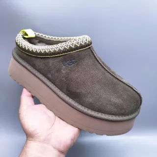 UGG Tasman Olive Brown Suede Slip-On Casual Shoes