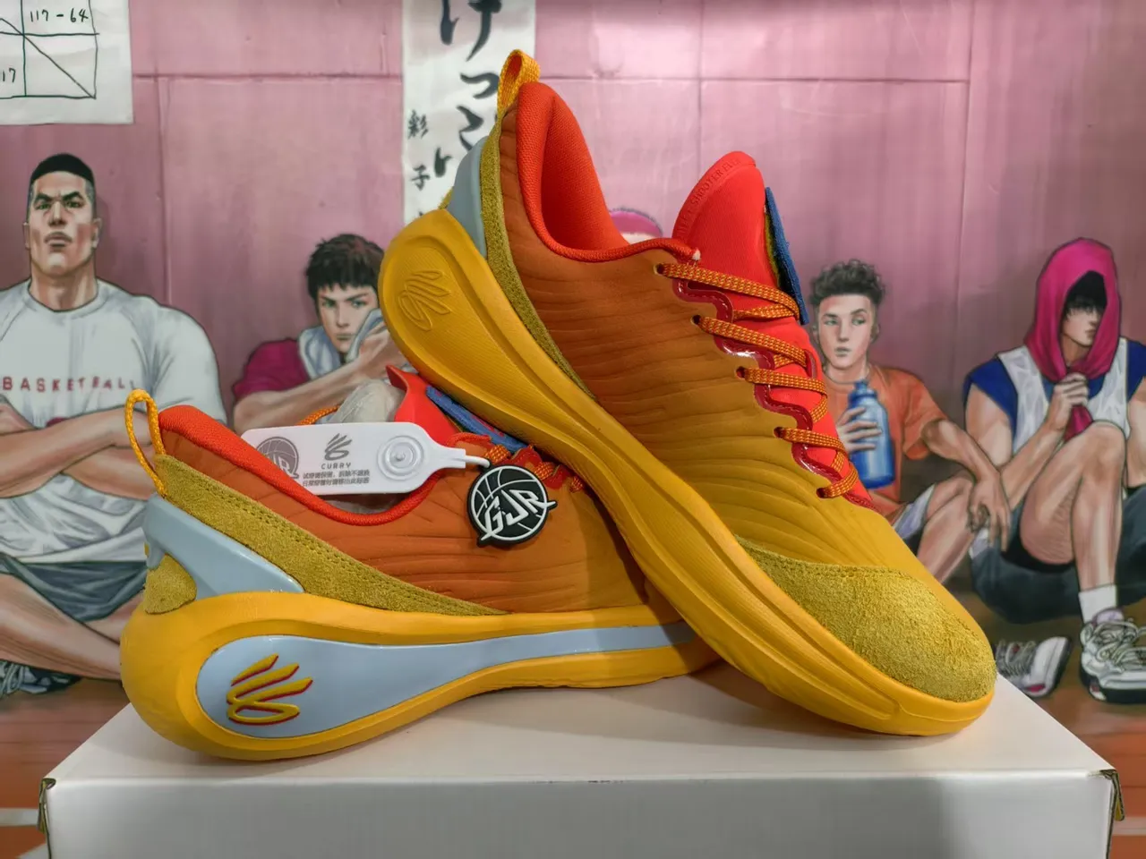 Under Armour Curry Zapatillas de Baloncesto con Upper de Knit Gradient Naranja Rojo y Cordones 5